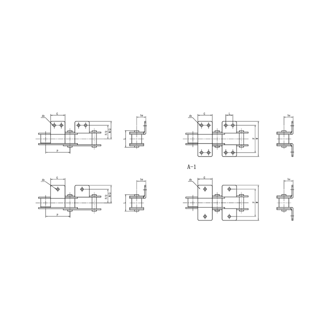 더블 피치 컨베이어 체인 부착물