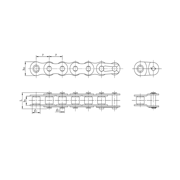 스테인레스 스틸 짧은 피치 정밀 롤러 체인