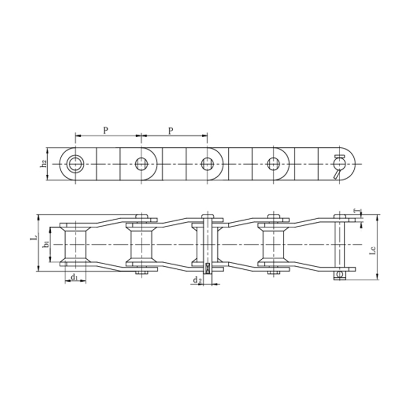 용접 강철 유형의 크랭크 링크 밀 체인